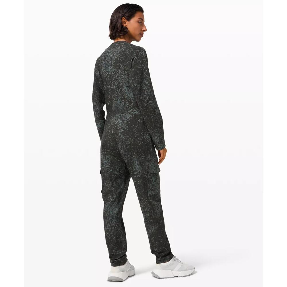 Lululemon LAB Reykur Jumpsuit Long Sleeve Cargo Pockets Paint Splatter Size XS - Picture 2 of 12